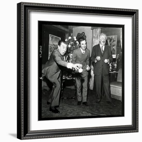 Charles Aznavour, Fernandel and Michel Simon at the Orange and Citron Price, 28 October 1969-Marcel Begoin-Framed Photographic Print