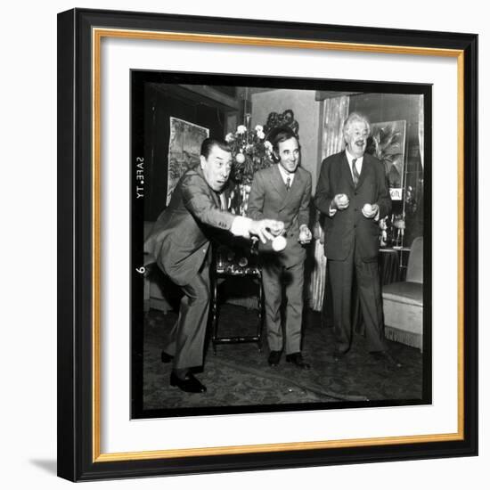 Charles Aznavour, Fernandel and Michel Simon at the Orange and Citron Price, 28 October 1969-Marcel Begoin-Framed Photographic Print