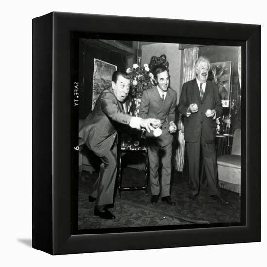 Charles Aznavour, Fernandel and Michel Simon at the Orange and Citron Price, 28 October 1969-Marcel Begoin-Framed Premier Image Canvas
