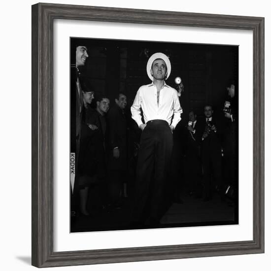 Charles Aznavour, Posing for the Press-Marcel Begoin-Framed Photographic Print