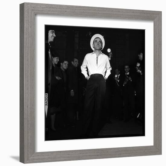 Charles Aznavour, Posing for the Press-Marcel Begoin-Framed Photographic Print