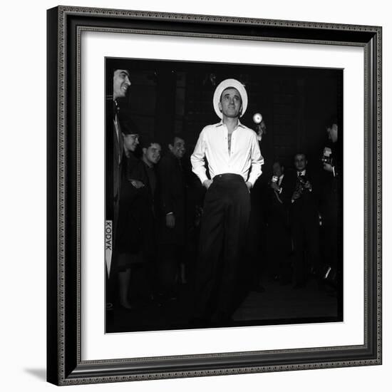 Charles Aznavour, Posing for the Press-Marcel Begoin-Framed Photographic Print