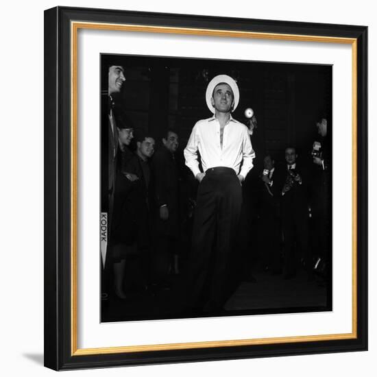 Charles Aznavour, Posing for the Press-Marcel Begoin-Framed Photographic Print