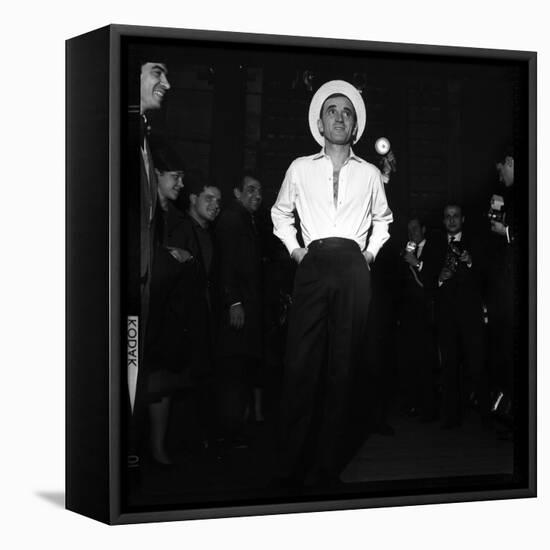 Charles Aznavour, Posing for the Press-Marcel Begoin-Framed Premier Image Canvas