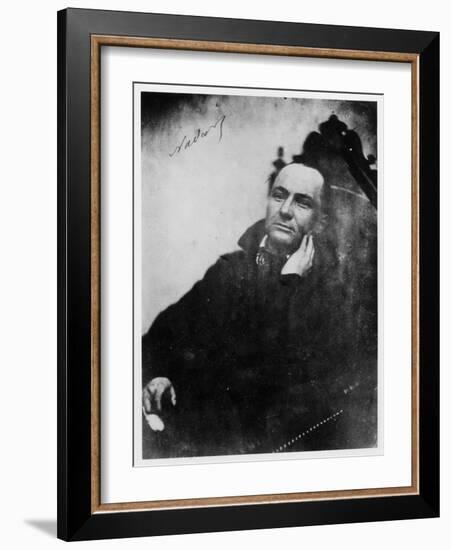 Charles Baudelaire Seated in a Louis XIII Armchair, 1855-Nadar-Framed Giclee Print