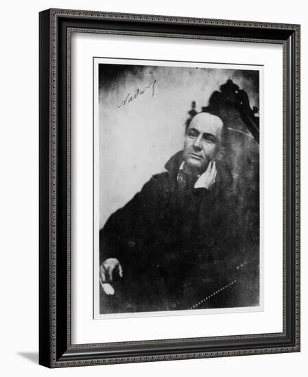 Charles Baudelaire Seated in a Louis XIII Armchair, 1855-Nadar-Framed Giclee Print