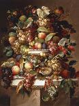 Still Life with Grapes and Peaches-Charles Baum-Framed Premier Image Canvas