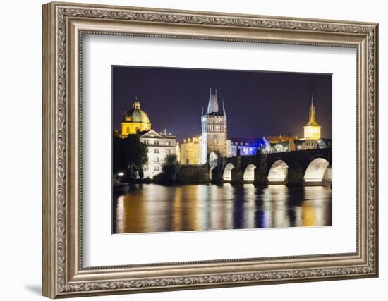 Charles Bridge and Mala Strana Bridge Tower-Christian Kober-Framed Photographic Print