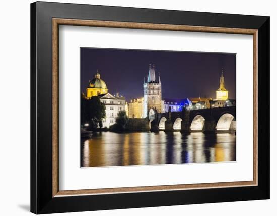 Charles Bridge and Mala Strana Bridge Tower-Christian Kober-Framed Photographic Print