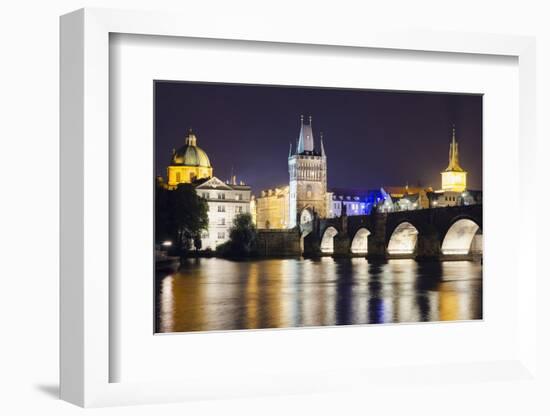 Charles Bridge and Mala Strana Bridge Tower-Christian Kober-Framed Photographic Print