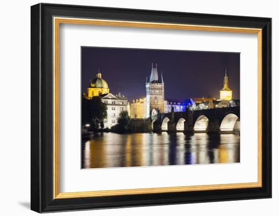 Charles Bridge and Mala Strana Bridge Tower-Christian Kober-Framed Photographic Print