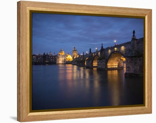 Charles Bridge and River Vltava, Prague, UNESCO World Heritage Site, Czech Republic, Europe-Ben Pipe-Framed Premier Image Canvas