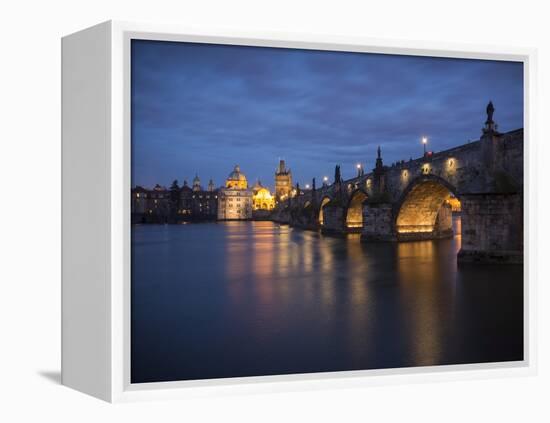 Charles Bridge and River Vltava, Prague, UNESCO World Heritage Site, Czech Republic, Europe-Ben Pipe-Framed Premier Image Canvas