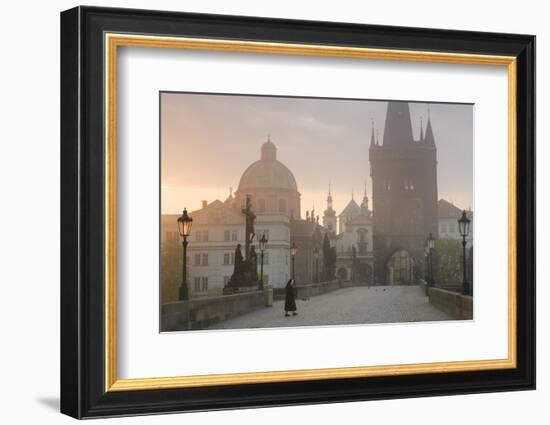 Charles Bridge at Dawn, Prague, Czech Republic-Peter Adams-Framed Premium Photographic Print