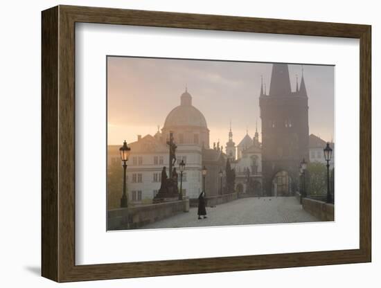 Charles Bridge at Dawn, Prague, Czech Republic-Peter Adams-Framed Photographic Print