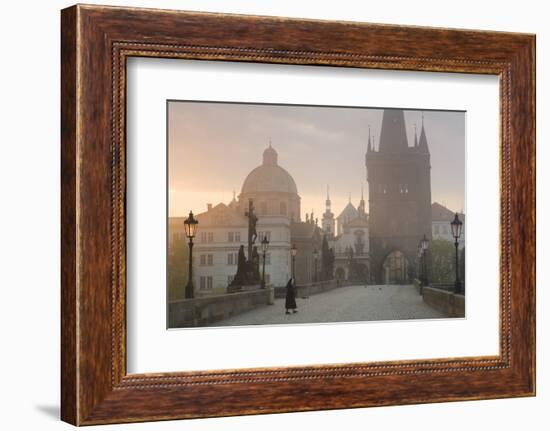 Charles Bridge at Dawn, Prague, Czech Republic-Peter Adams-Framed Photographic Print