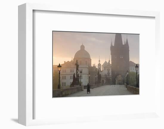 Charles Bridge at Dawn, Prague, Czech Republic-Peter Adams-Framed Photographic Print