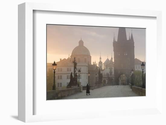 Charles Bridge at Dawn, Prague, Czech Republic-Peter Adams-Framed Photographic Print