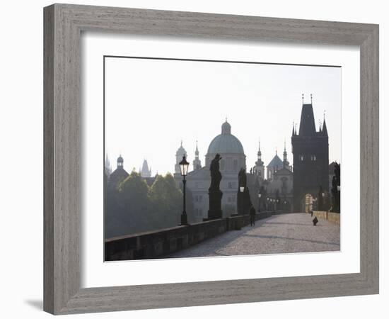 Charles Bridge, Church of St. Francis Dome, Old Town Bridge Tower, Old Town, Prague, Czech Republic-Martin Child-Framed Photographic Print