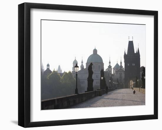 Charles Bridge, Church of St. Francis Dome, Old Town Bridge Tower, Old Town, Prague, Czech Republic-Martin Child-Framed Photographic Print