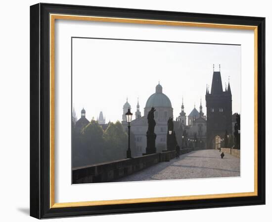 Charles Bridge, Church of St. Francis Dome, Old Town Bridge Tower, Old Town, Prague, Czech Republic-Martin Child-Framed Photographic Print