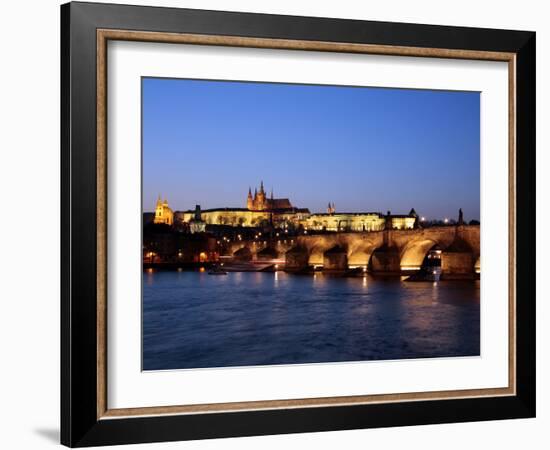 Charles Bridge over the River Vltava, Charles Bridge, UNESCO World Heritage Site, Prague, Czech Rep-Hans Peter Merten-Framed Photographic Print