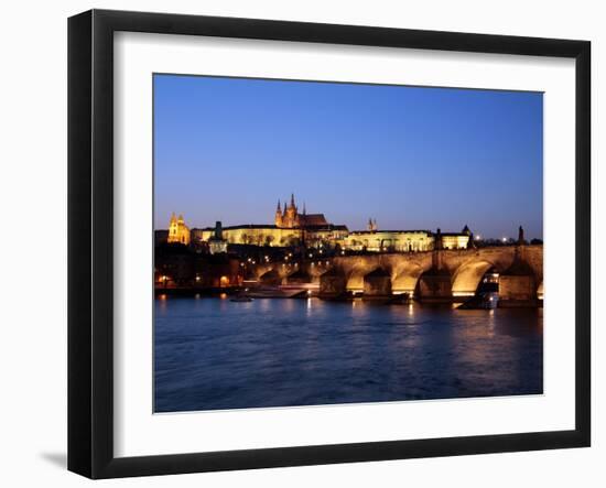 Charles Bridge over the River Vltava, Charles Bridge, UNESCO World Heritage Site, Prague, Czech Rep-Hans Peter Merten-Framed Photographic Print