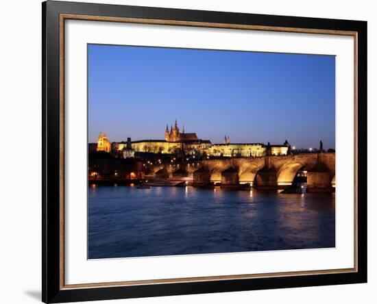 Charles Bridge over the River Vltava, Charles Bridge, UNESCO World Heritage Site, Prague, Czech Rep-Hans Peter Merten-Framed Photographic Print