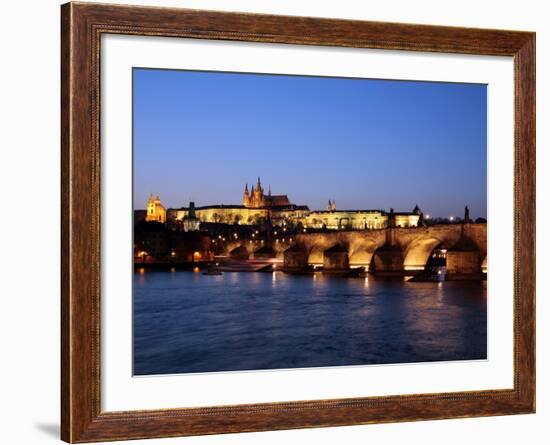 Charles Bridge over the River Vltava, Charles Bridge, UNESCO World Heritage Site, Prague, Czech Rep-Hans Peter Merten-Framed Photographic Print