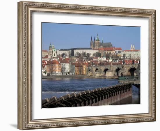 Charles Bridge over the River Vltava, UNESCO World Heritage Site, Prague, Czech Republic, Europe-Hans Peter Merten-Framed Photographic Print