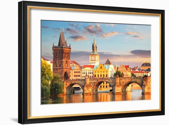 Charles bridge Prague Checkia-null-Framed Premium Giclee Print