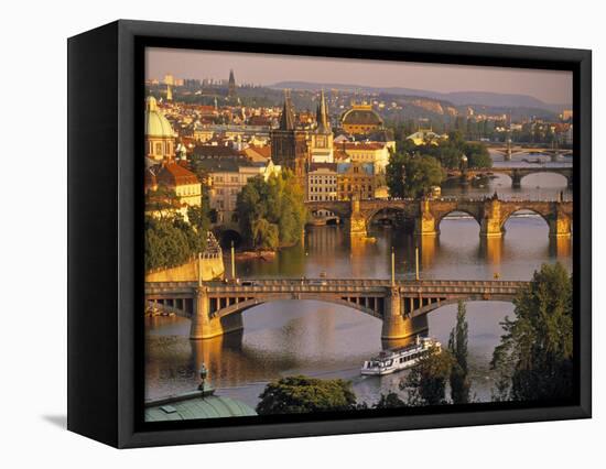 Charles Bridge, Prague, Czech Republic-Walter Bibikow-Framed Premier Image Canvas