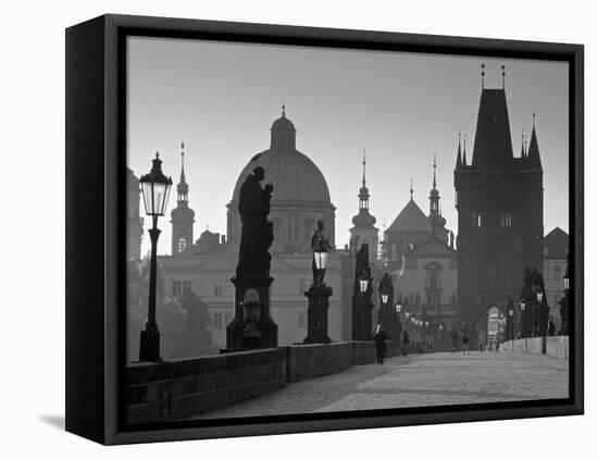 Charles Bridge, Prague, Czech Republic-Walter Bibikow-Framed Premier Image Canvas