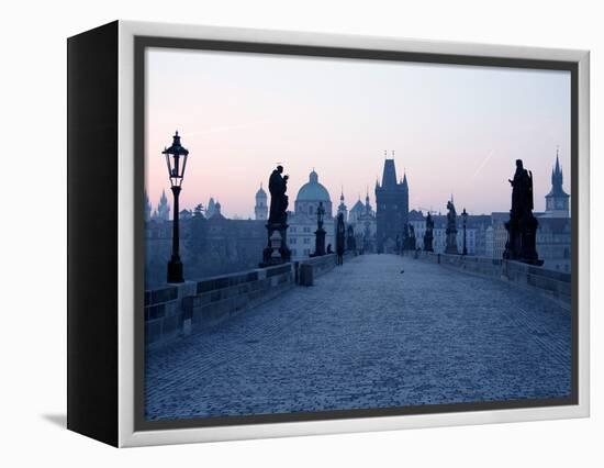 Charles Bridge, UNESCO World Heritage Site, Old Town, Prague, Czech Republic, Europe-Hans Peter Merten-Framed Premier Image Canvas