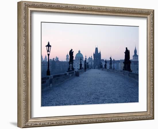 Charles Bridge, UNESCO World Heritage Site, Old Town, Prague, Czech Republic, Europe-Hans Peter Merten-Framed Photographic Print