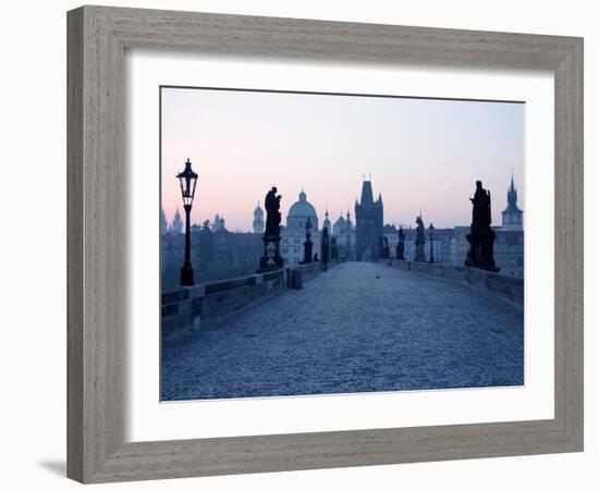 Charles Bridge, UNESCO World Heritage Site, Old Town, Prague, Czech Republic, Europe-Hans Peter Merten-Framed Photographic Print