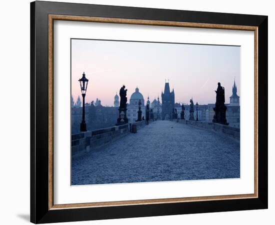 Charles Bridge, UNESCO World Heritage Site, Old Town, Prague, Czech Republic, Europe-Hans Peter Merten-Framed Photographic Print