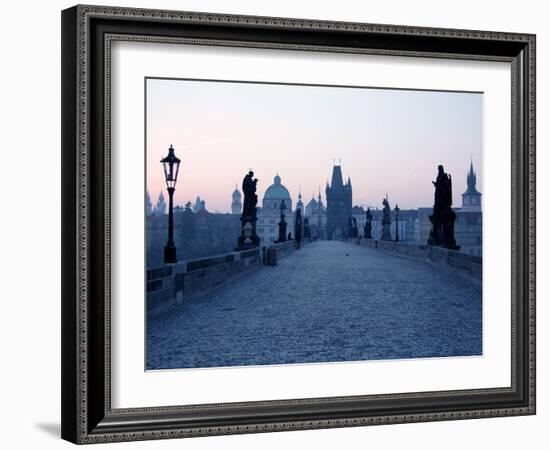 Charles Bridge, UNESCO World Heritage Site, Old Town, Prague, Czech Republic, Europe-Hans Peter Merten-Framed Photographic Print