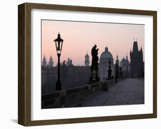 Charles Bridge, UNESCO World Heritage Site, Old Town, Prague, Czech Republic, Europe-Hans Peter Merten-Framed Photographic Print