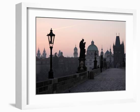 Charles Bridge, UNESCO World Heritage Site, Old Town, Prague, Czech Republic, Europe-Hans Peter Merten-Framed Photographic Print