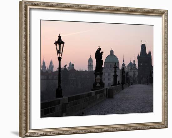 Charles Bridge, UNESCO World Heritage Site, Old Town, Prague, Czech Republic, Europe-Hans Peter Merten-Framed Photographic Print