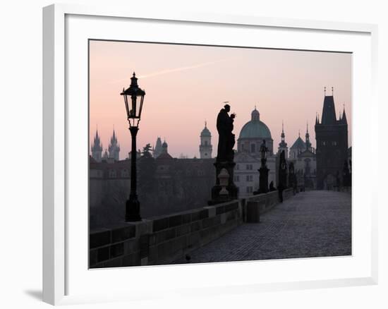 Charles Bridge, UNESCO World Heritage Site, Old Town, Prague, Czech Republic, Europe-Hans Peter Merten-Framed Photographic Print