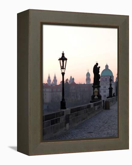 Charles Bridge, UNESCO World Heritage Site, Old Town, Prague, Czech Republic, Europe-Hans Peter Merten-Framed Premier Image Canvas