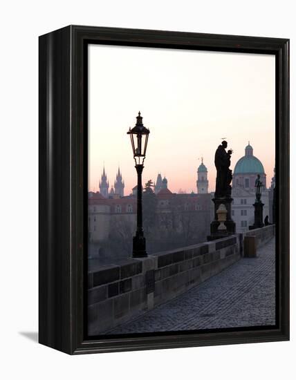 Charles Bridge, UNESCO World Heritage Site, Old Town, Prague, Czech Republic, Europe-Hans Peter Merten-Framed Premier Image Canvas