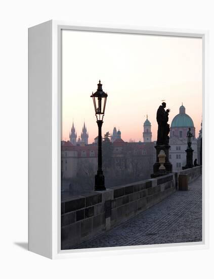 Charles Bridge, UNESCO World Heritage Site, Old Town, Prague, Czech Republic, Europe-Hans Peter Merten-Framed Premier Image Canvas