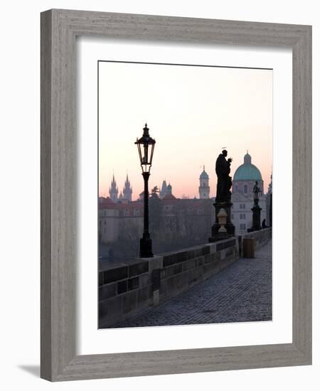 Charles Bridge, UNESCO World Heritage Site, Old Town, Prague, Czech Republic, Europe-Hans Peter Merten-Framed Photographic Print