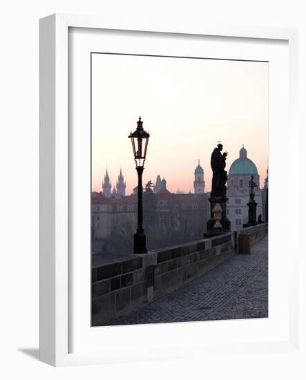 Charles Bridge, UNESCO World Heritage Site, Old Town, Prague, Czech Republic, Europe-Hans Peter Merten-Framed Photographic Print