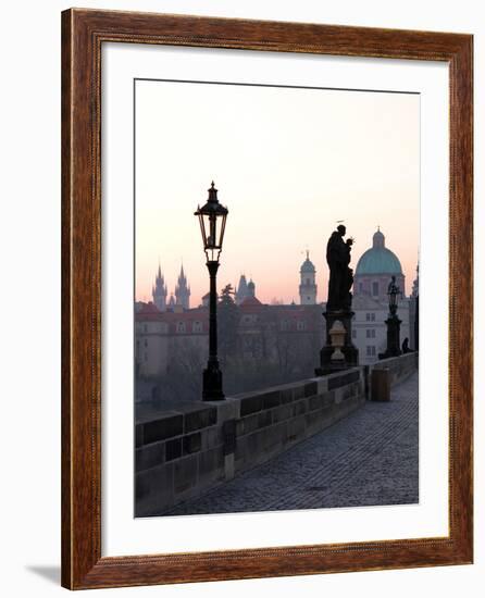 Charles Bridge, UNESCO World Heritage Site, Old Town, Prague, Czech Republic, Europe-Hans Peter Merten-Framed Photographic Print