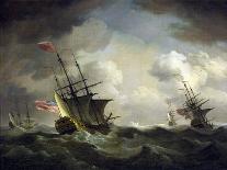 The Capture of the French Merchant Ships 'La Marquise D'antin' and 'Louis Erasme' Returning from Li-Charles Brooking-Giclee Print