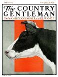 "Black and White Cow in Profile," Country Gentleman Cover, July 21, 1923-Charles Bull-Giclee Print